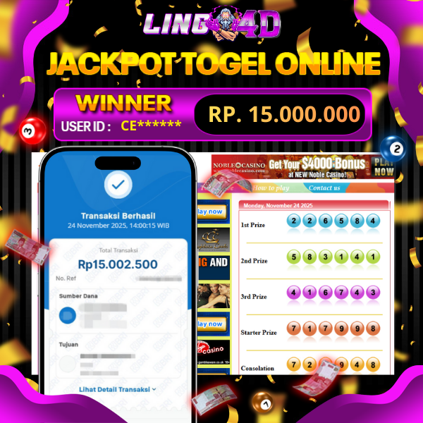 BUKTI JACKPOT TOGEL SYDNEY POOLS 24/11/2025