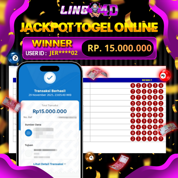 BUKTI JACKPOT TOGEL HONGKONG POOLS 29/11/2025