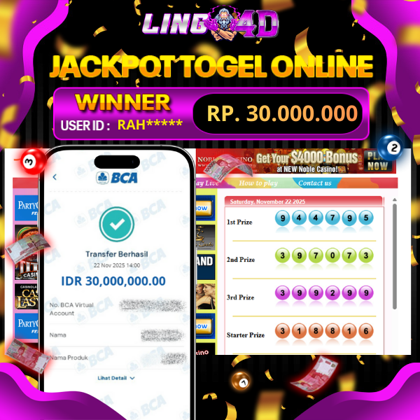 BUKTI JACKPOT TOGEL SYDNEY POOLS 22/11/2025