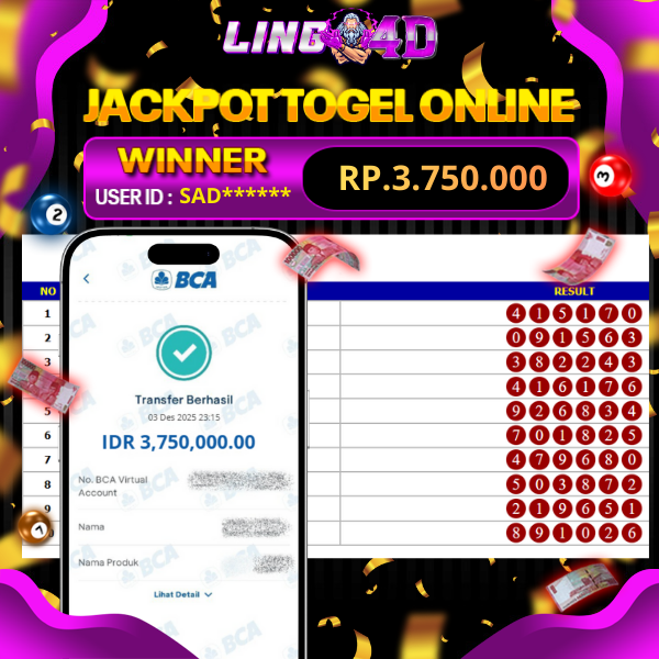 BUKTI JACKPOT TOGEL HONGKONG POOLS 03/12/2025