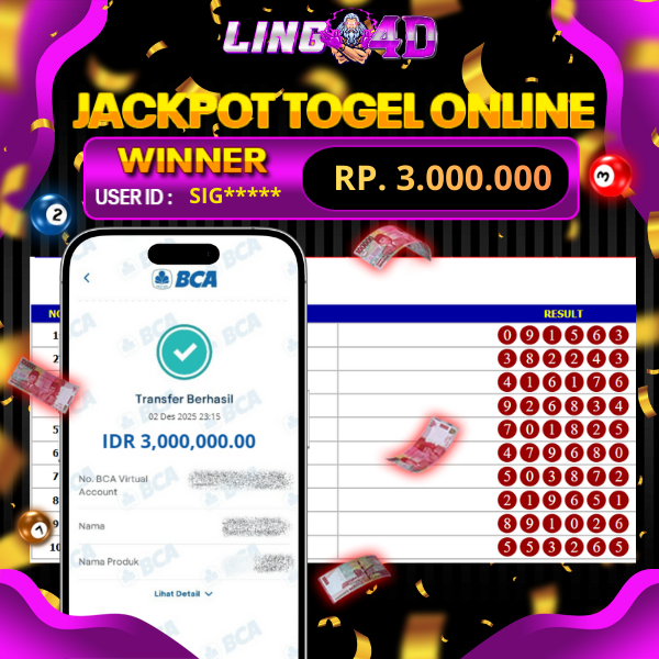BUKTI JACKPOT TOGEL HONGKONG POOLS 02/12/2025