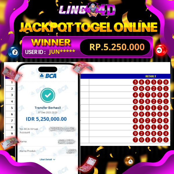 BUKTI JACKPOT TOGEL HONGKONG POOLS 07/12/2025