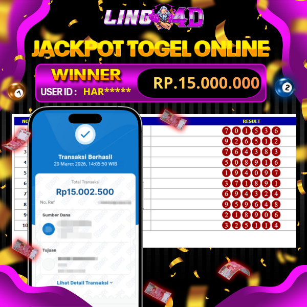 BUKTI JACKPOT TOGEL HONGKONG POOLS 20/3/2026